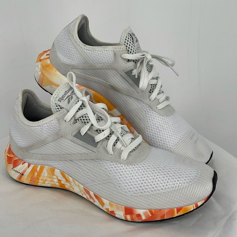 Reebok Flashfilm 3.0 High Vis Orange size 10‎ White with Orange soles